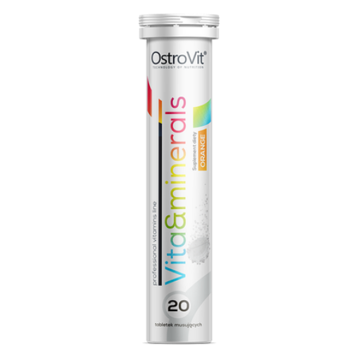 Obrázek OstroVit Vit&Minerals - 20 Šumivých Tablet - Pomerančová 