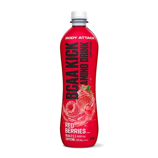 Obrázek BCAA KICK Červené bobule - 500ml Body Attack