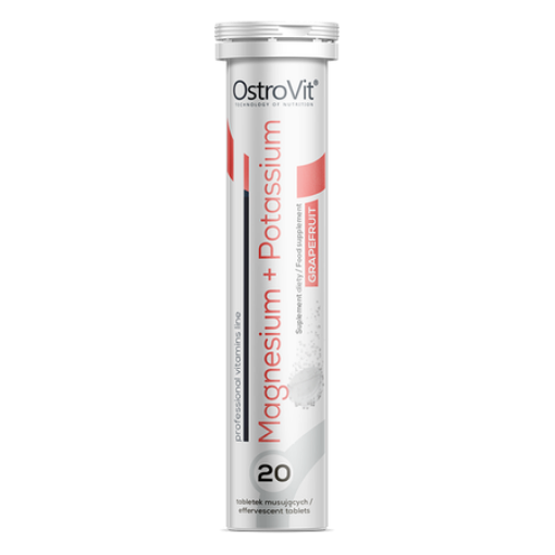 Obrázek OstroVit Magnézium + Draslík 20 Tablety s příchutí grep - Grapefruit
