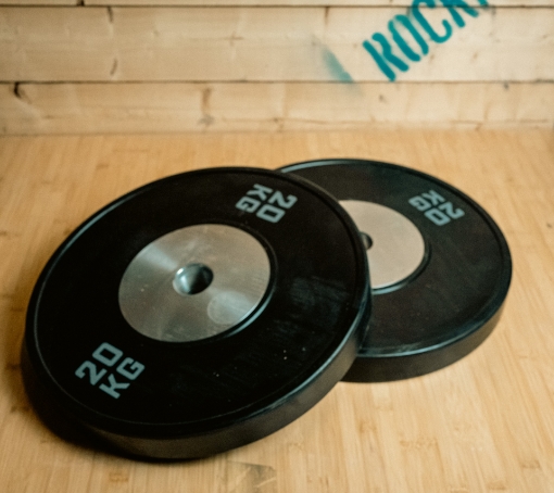 Obrázek Sada 2 černých olympijských kotoučů 20 kg