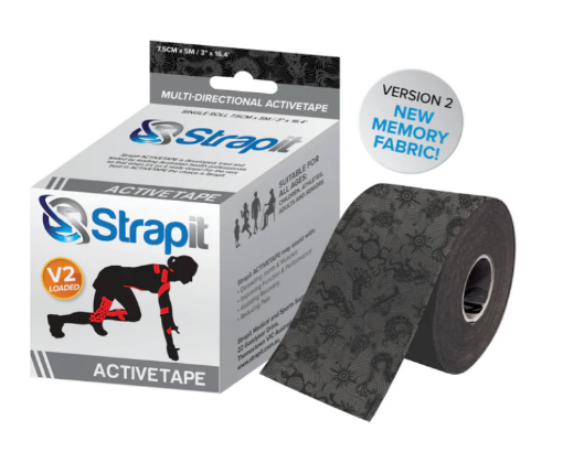 Obrázek  Activetape 7,5CM x 5M - Šedá/Černá STRAPIT