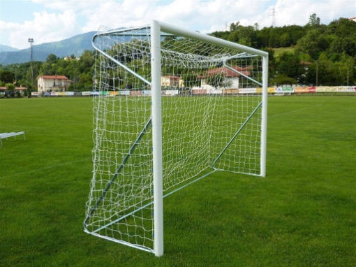 Obrázek Poarta Futsal Aluminiu 3x2 m, independenta, cu colturi sudate si suporturi rabatabile pentru plasa